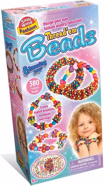Small World Toys Thread Em Beads in White