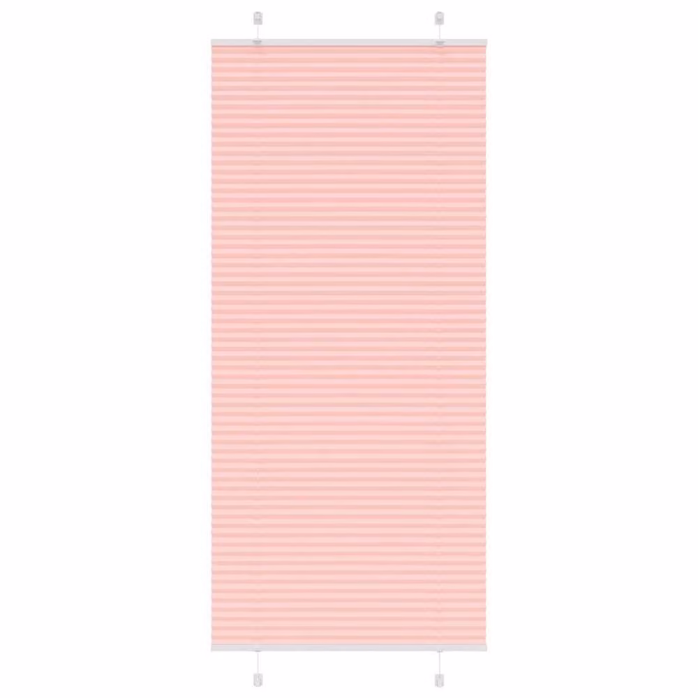 Berkfield Home Pink Single Pleat Polyester Fabric Blind W: 90 cm, H: 200 cm