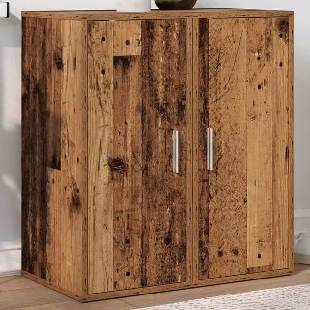 Berkfield Home Set of 2 Rustic Brown Shoe Cabinets, W/D/H: 32 x 35 x 70 cm