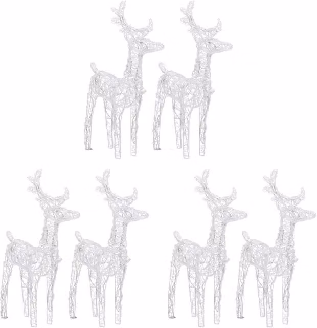Berkfield Home Beautiful Christmas Reindeer LED Light Set, 6 Pieces, Cool White, 240 LEDs, Acrylic