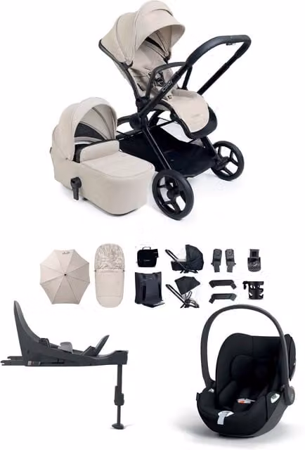 iCandy Core 2 Pushchair Bundle with Cybex Cloud T Car Seat and Isofix Base in Sandstone