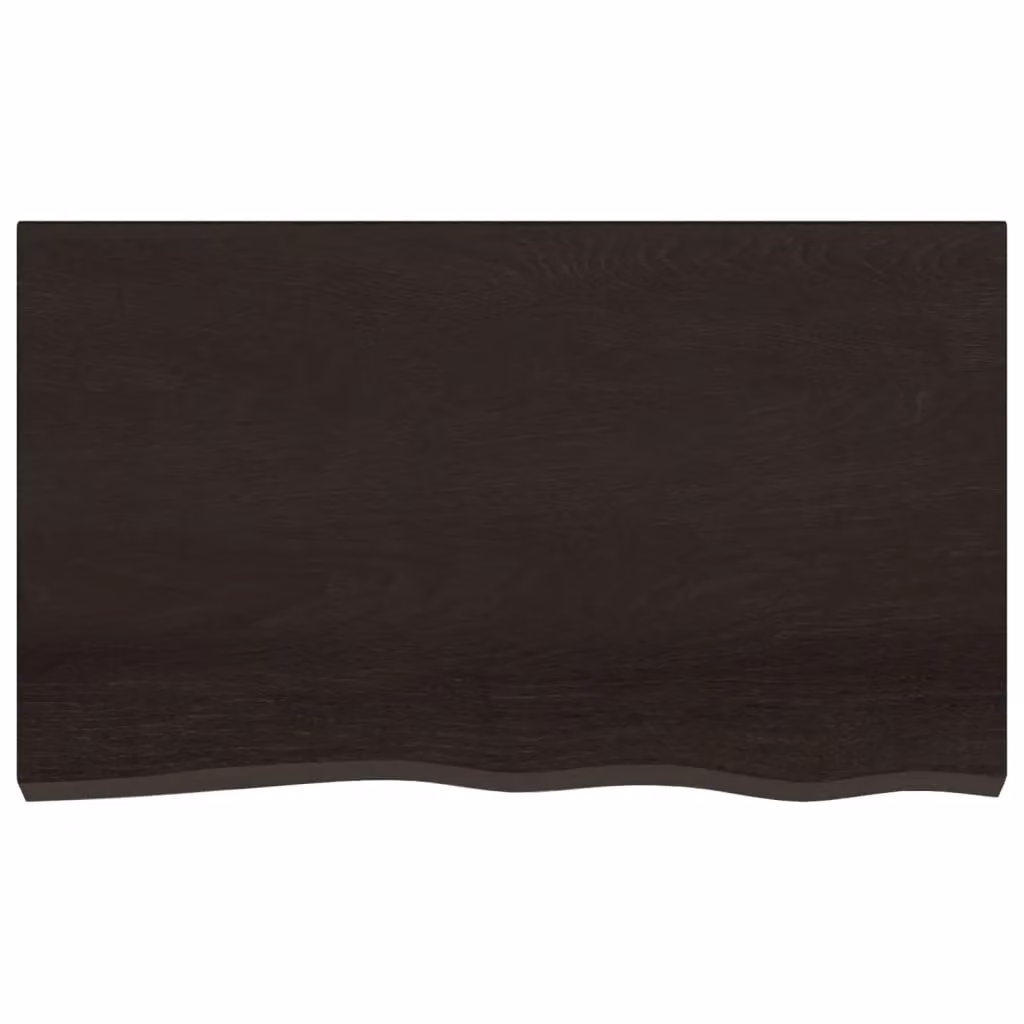 Berkfield Home Bathroom Countertop in Dark Brown and Grey Treated Solid Wood, W: 100 cm, D: 60 cm, H: 2-6 cm – 3