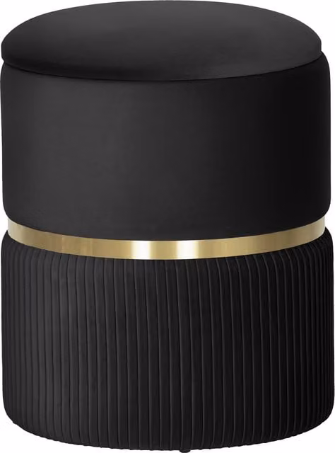 HOMCOM Velvet Storage Ottoman in Black
