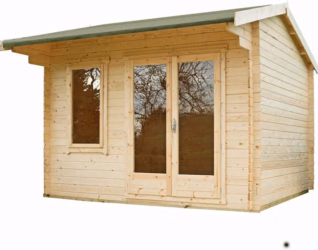 Shire Marlborough Rustic Pent Log Cabin with Window in Beige