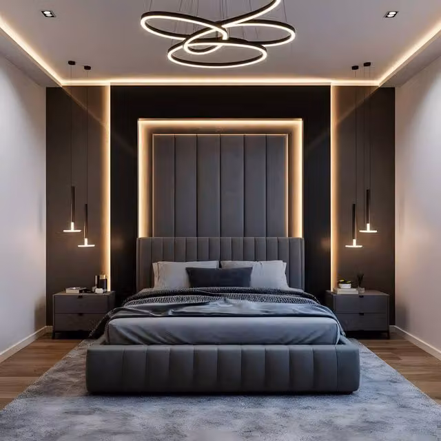 Paradise Beds Ltd Noble Grace Upholstered High Headboard Bed in Grey, Size: 140 x 200 cm