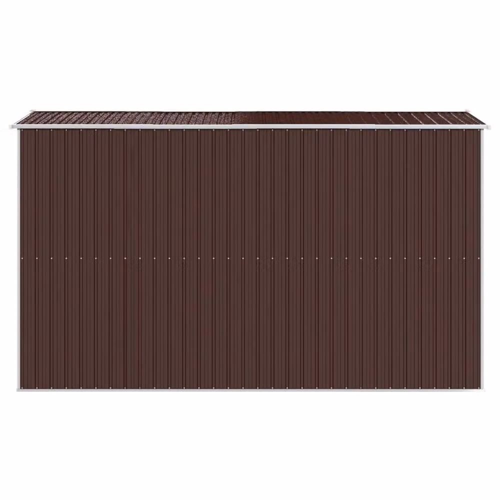 Berkfield Home Garden Shed in Dark Brown Galvanised Steel, W/D/H: 192 x 357 x 223 cm – 4