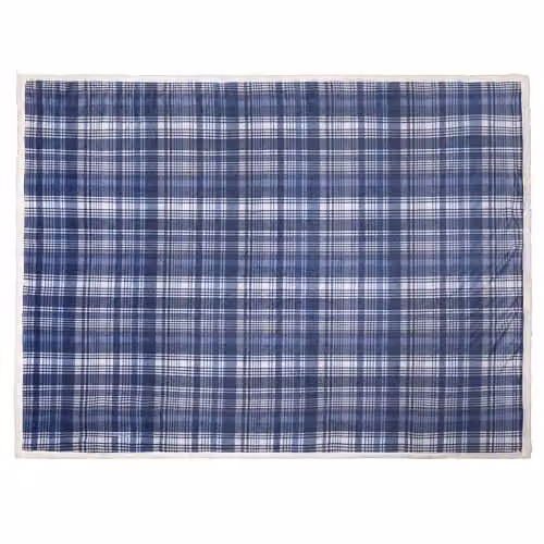 Dreams & Drapes Bennet Check Navy Fleece Throw, W/D/H: 150 x 200 cm – 3