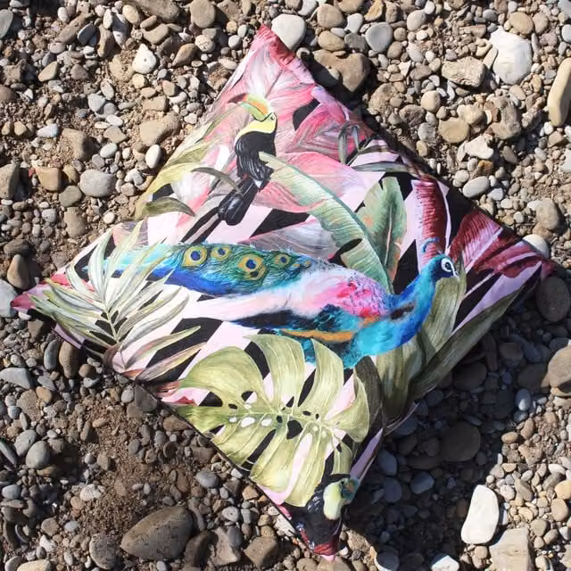 Evans Lichfield Toucan and Peacock Floral Outdoor Square Cushion, Multicolour, W/D/H: 43 x 43 x 43 cm – 3