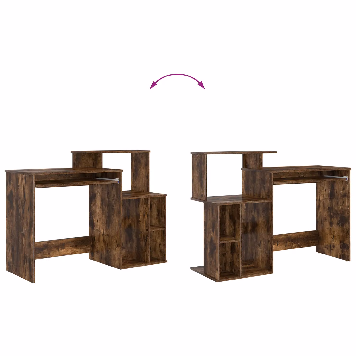 Berkfield Modern Writing Desk with Storage in Smoked Oak Brown, W/D/H: 120.5 x 44 x 88.5 cm – 7