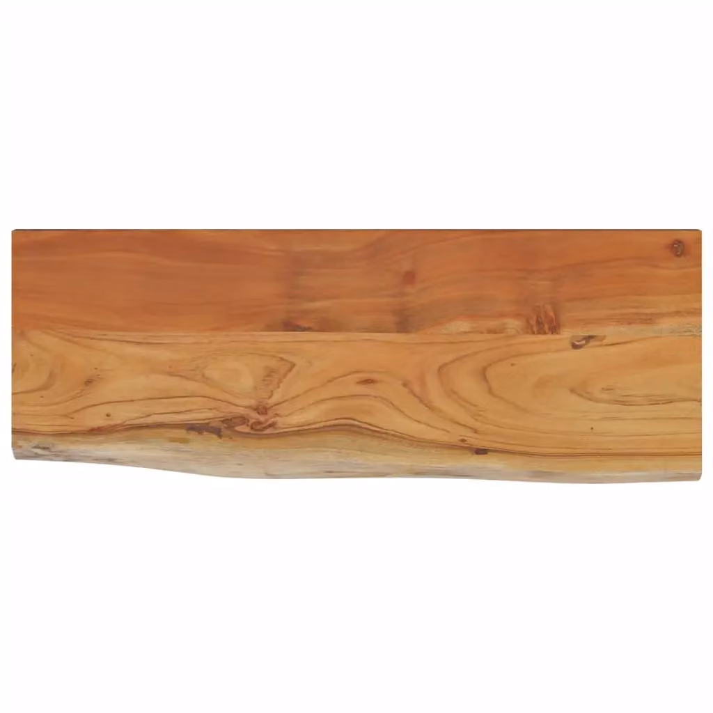Berkfield Home Rectangular Acacia Wood Wall Shelf with Live Edge, Brown, W: 50 cm, D: 20 cm, H: 3.8 cm – 2