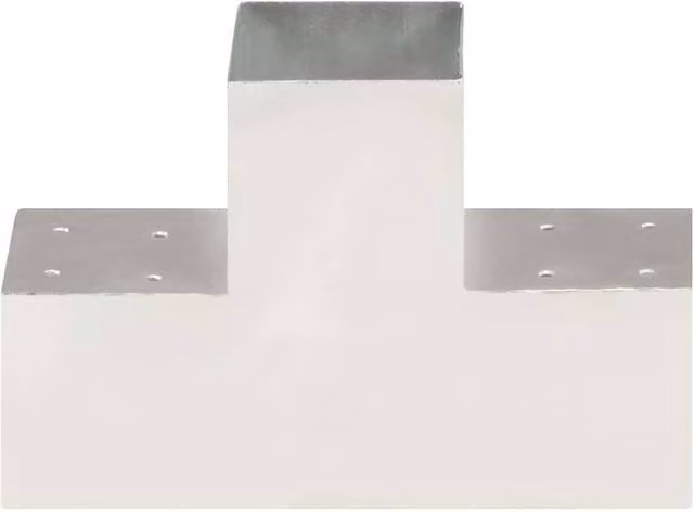 Berkfield Home T-Shape Galvanised Steel Post Connectors, Silver, 4 Pack