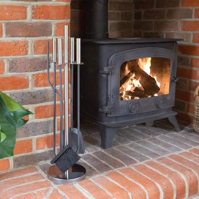 Hammer & Tongs Petworth 5 Piece Fireside Companion Set in Silver, H 64.5 x W 17.5 x D 17.5 cm – 1