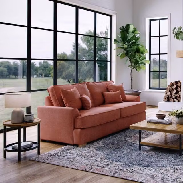 The Great Sofa Company Ophelia 3 Seater Red Chenille Fabric Sofa – 1