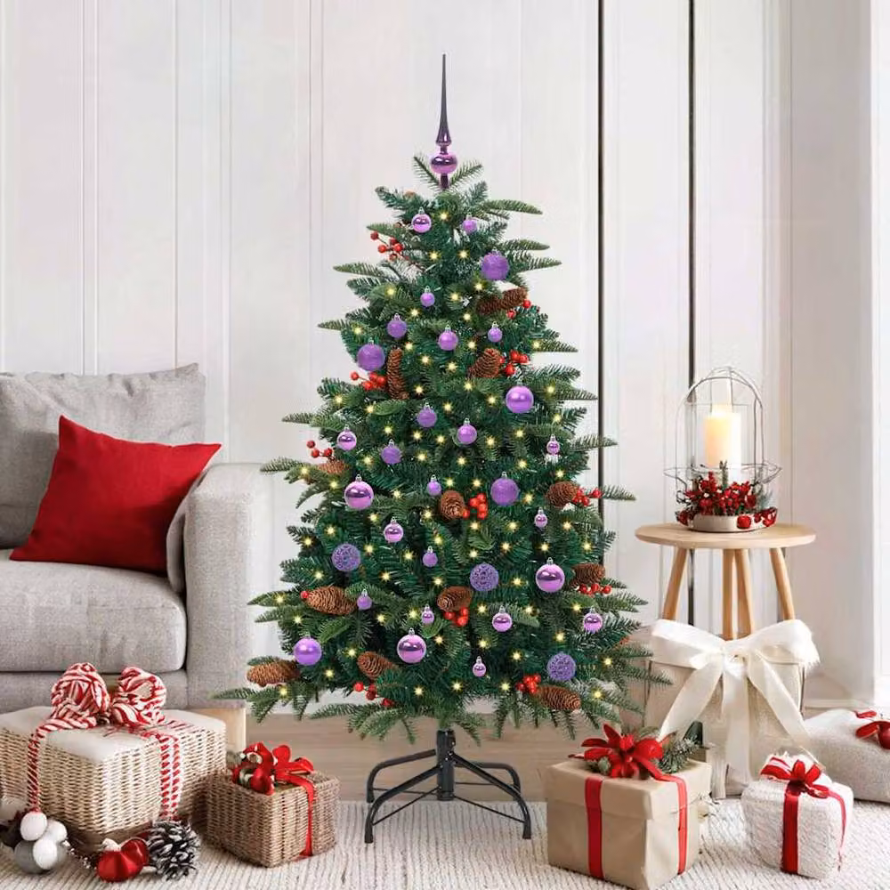 Berkfield Home Elegant Green Artificial Christmas Tree with 150 LEDs and Stand – 2