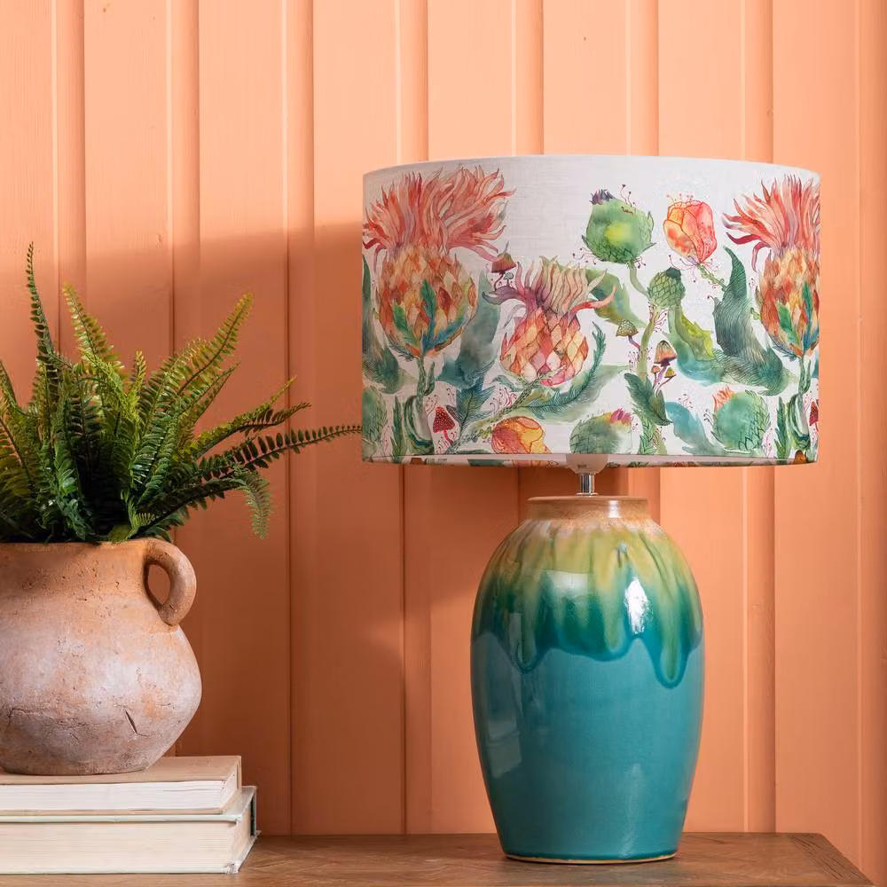 Voyage Maison Eucalypt Ceramic Table Lamp with Blue Thistle Eva Fabric Lampshade – 2