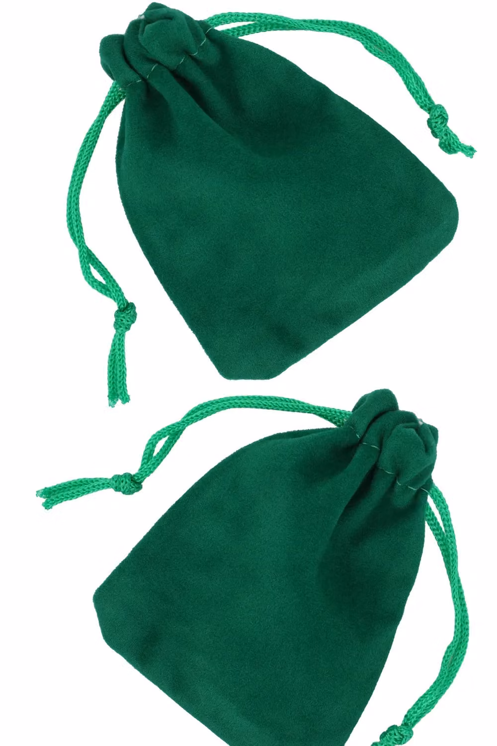 Neel Blue 50 Velvet Drawstring Bags in Green, W: 7 cm x H: 9 cm – 2