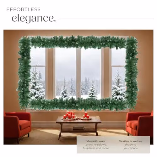 tectake Christmas Garland with Frosted Tips and High Volume in Green, 270 cm – 3