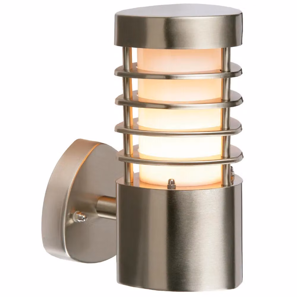 Loops 2 Pack IP44 Outdoor Wall Lanterns in Silver Stainless Steel – 2