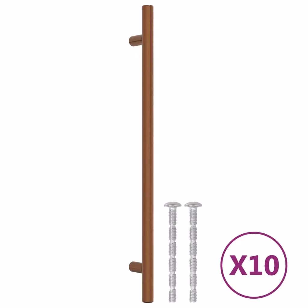 Berkfield Home 10-piece Bronze Stainless Steel Bar Cabinet Handles, Brown, Length: 22.4 cm – 2