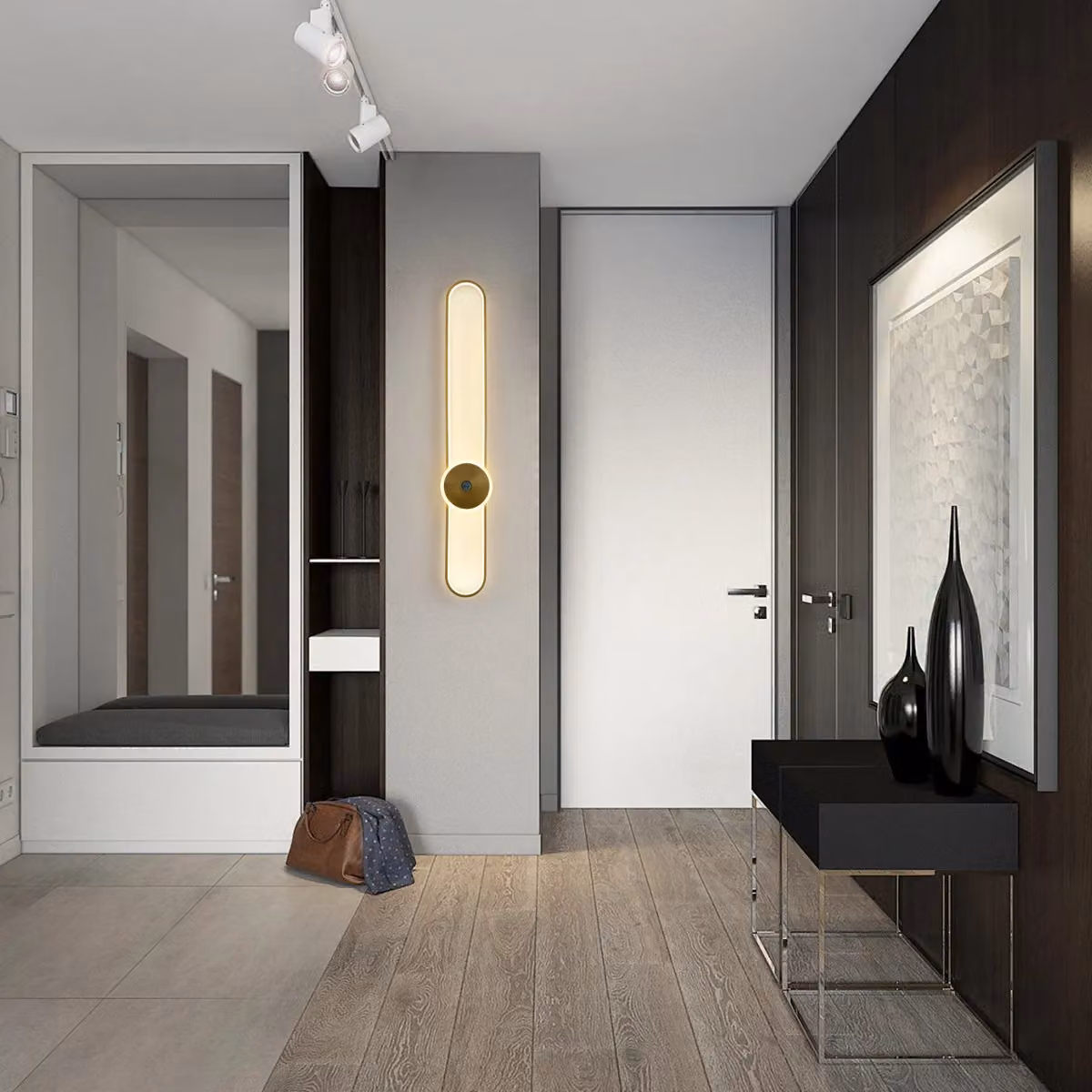 Garwarm Dimmable LED Gold Flush Mounted Oval Wall Sconce – 4