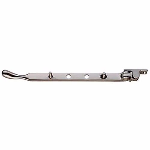 Loops Brushed Silver Bulb Ended Casement Window Stay, W: 267 mm, D: 16 mm
