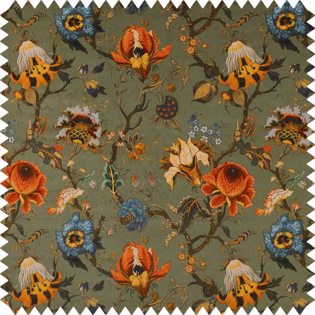 House of Hackney Artemis Organic Velvet in Moss Green