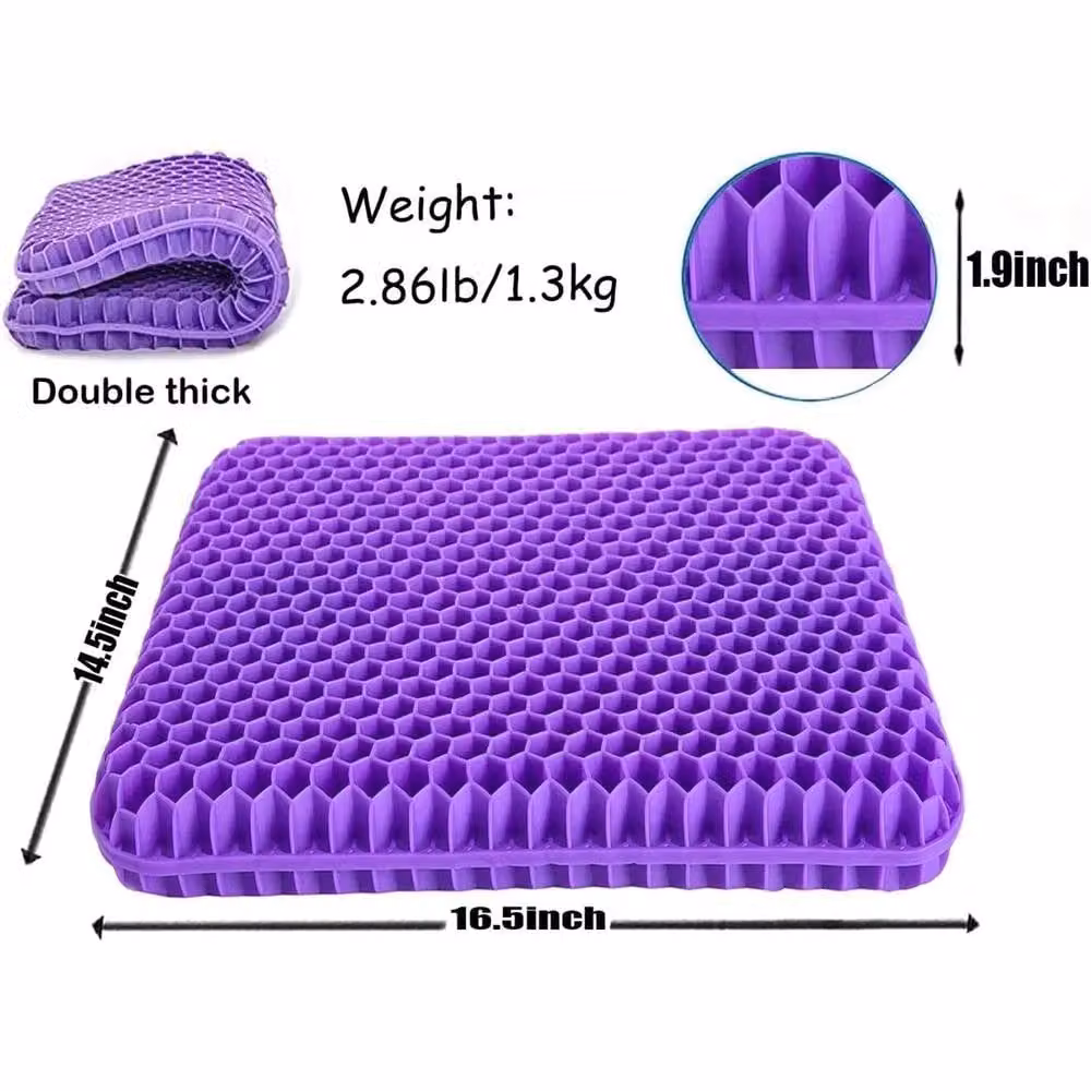 Nordara Purple Orthopaedic Gel Seat Cushion Extra Thick for Office or Car – 2