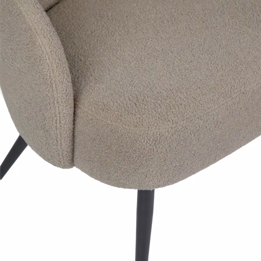 Home Garden Direct Comodo Armchair in Taupe Boucle Teddy Fleece Fabric – 3
