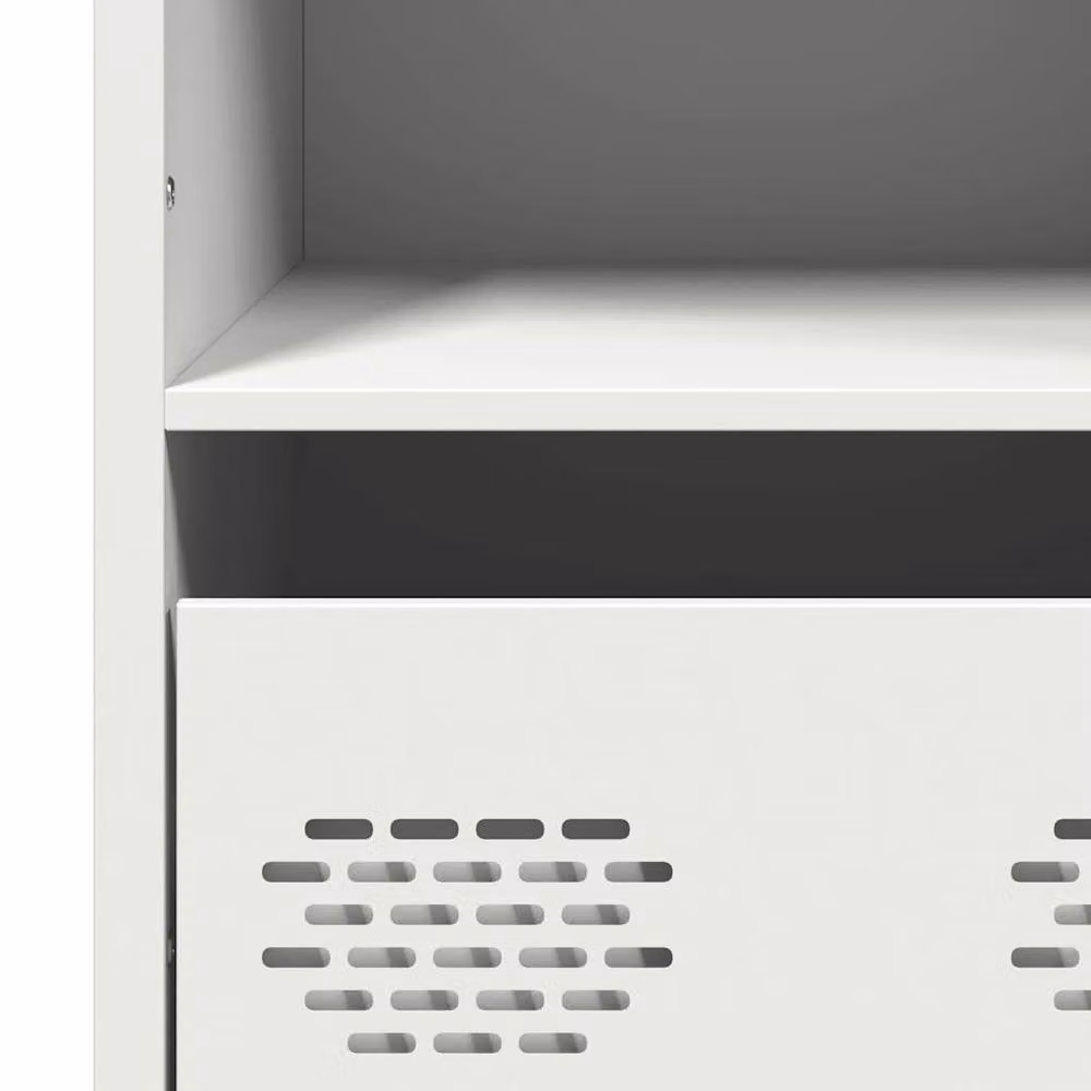 Berkfield Home Modern White Steel Highboard with Doors and Drawers, W/D/H: 101.5 x 39 x 103.5 cm – 3