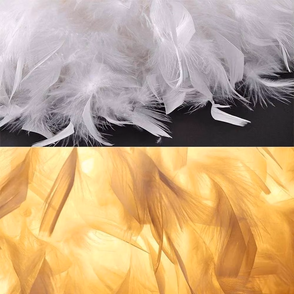 FLAVORA White Feather Sphere Lampshade, Diameter: 30 cm – 3