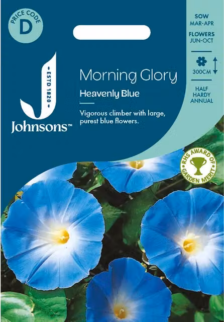 Johnsons Blue Morning Glory Heavenly Blue Climbing Flower Seeds
