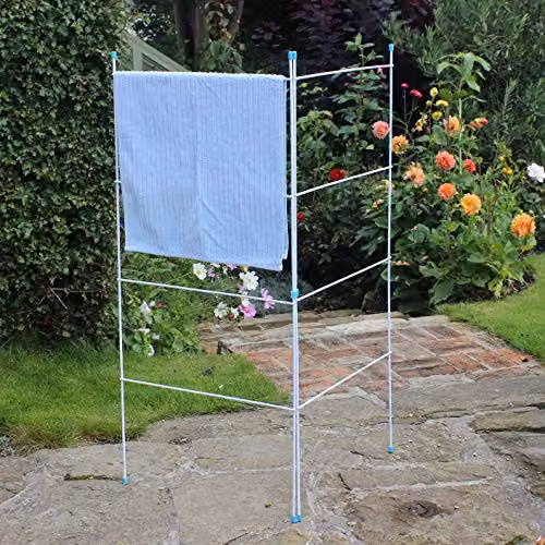 JVL Two Panel Folding Clothes Airer Laundry Dryer in White – 3