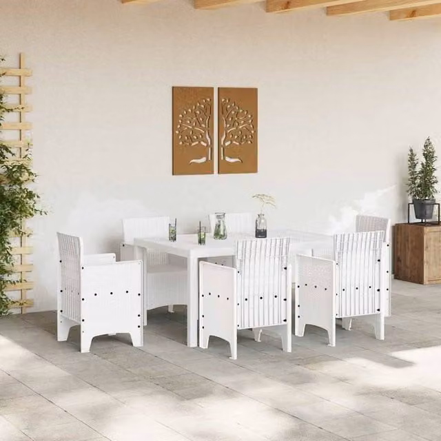 Berkfield Home White Poly Rattan Extendable Garden Table, W/D/H: 150 x 100 x 73 cm – 1