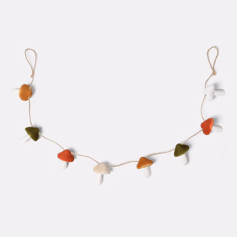 OHS Autumn Mushroom Garland Multicolour Textile Hanging Decor for Kids Bedrooms – 3