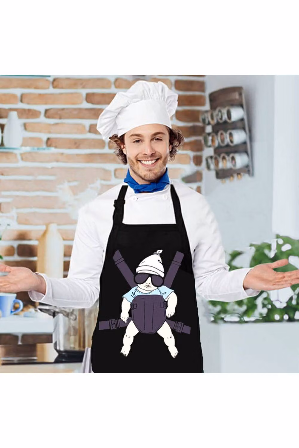 KDMD Super Dad Adjustable Black Kitchen and Barbecue Apron – 3