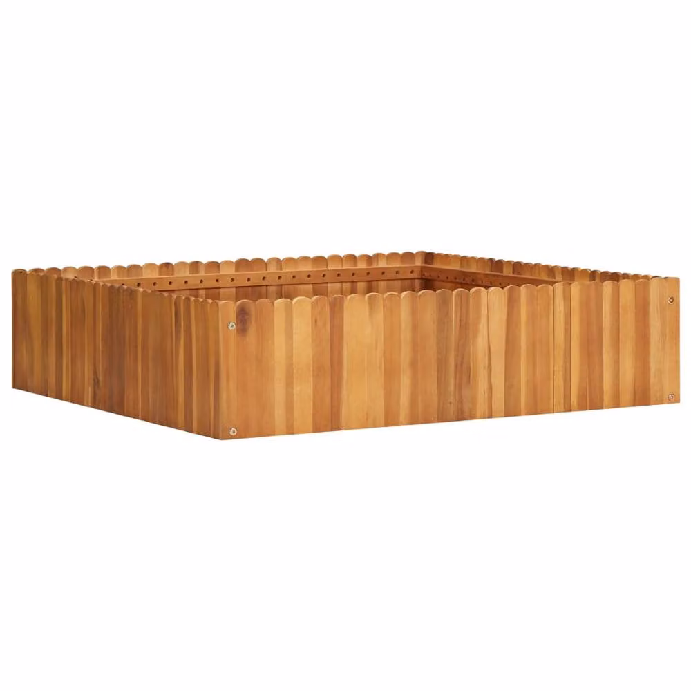 Berkfield Home Garden Raised Bed in Brown Solid Acacia Wood, W/D/H: 100 x 100 x 25 cm – 2