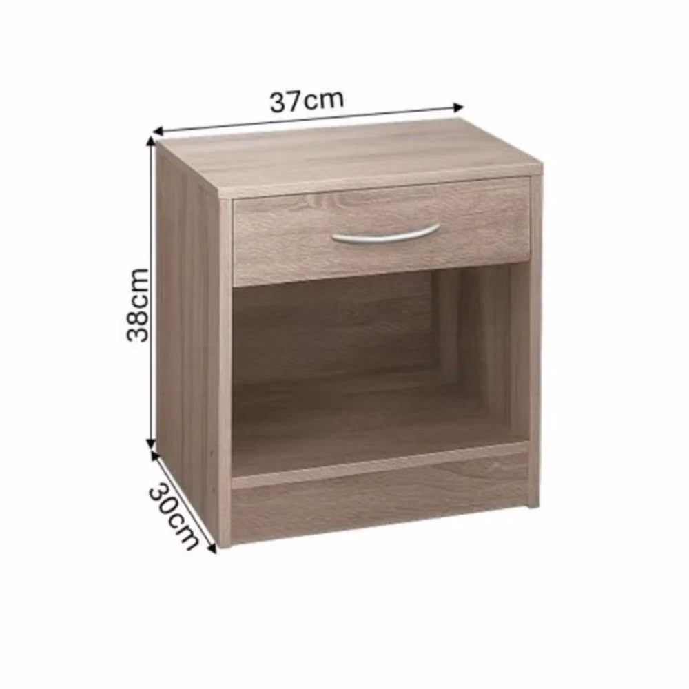Kelvenix Modern Oak Wooden Bedside Cabinet in Brown – 2