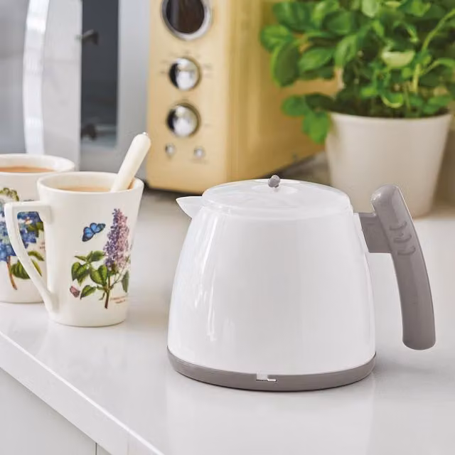 mysmartbuy Microwave Jug or Kettle with Lid and Stay Cool Handle, White, 800ml, H: 15.0 cm, W: 16.5 cm