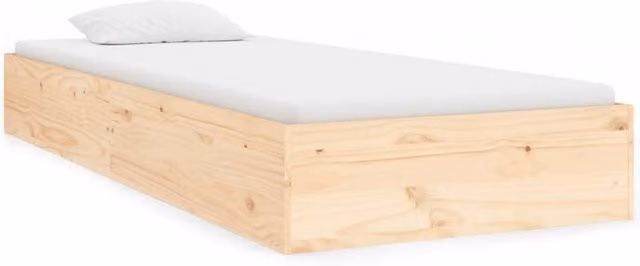 Berkfield Home Solid Wood Single Bed Frame in Beige, W/D/H: 90 x 190 cm – 1