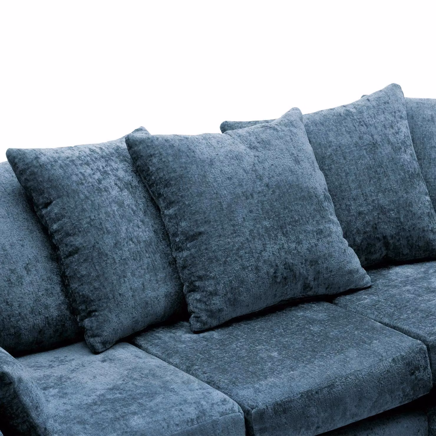 Abakus Direct Harriet U-Shape Sofa in Blue Crushed Chenille Fabric – 2