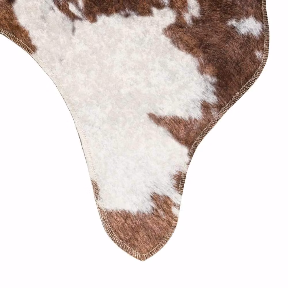 Berkfield Home Cow Pattern Washable Anti Slip Round Rug in Brown and White, Diameter: 100 cm – 2