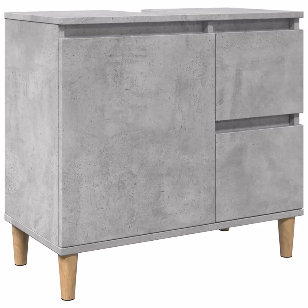 Berkfield Home Sink Cabinet in Concrete Grey, W/D/H: 65 x 33 x 60 cm – 2