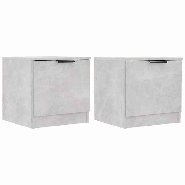 Berkfield Home Decorative Bedside Cabinets, 2 Pack, Concrete Grey, W/D/H: 40 x 39 x 40 cm