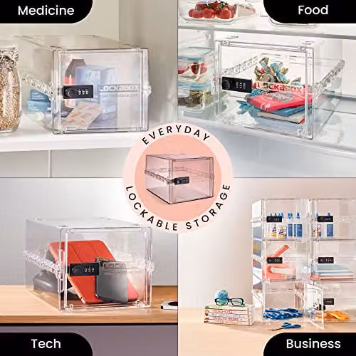 Lockabox One Premium Lockable Medicine Box, 10L, Transparent, W/D/H: 31 x 21 x 17 cm – 3