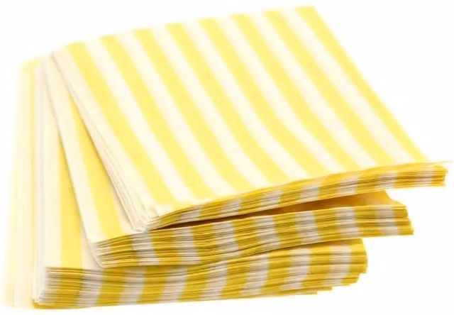 KDMD Yellow Candy Stripe Paper Party Bags, 3 Pack