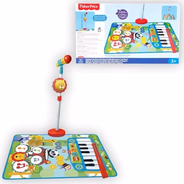 Fisher-Price Kids Musical Percussion Playmat in Blue and Multicolour