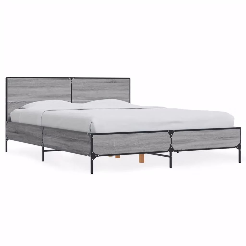 Berkfield Home Small Double Bed Frame in Grey Sonoma, W/D/H: 120 x 200 cm – 2