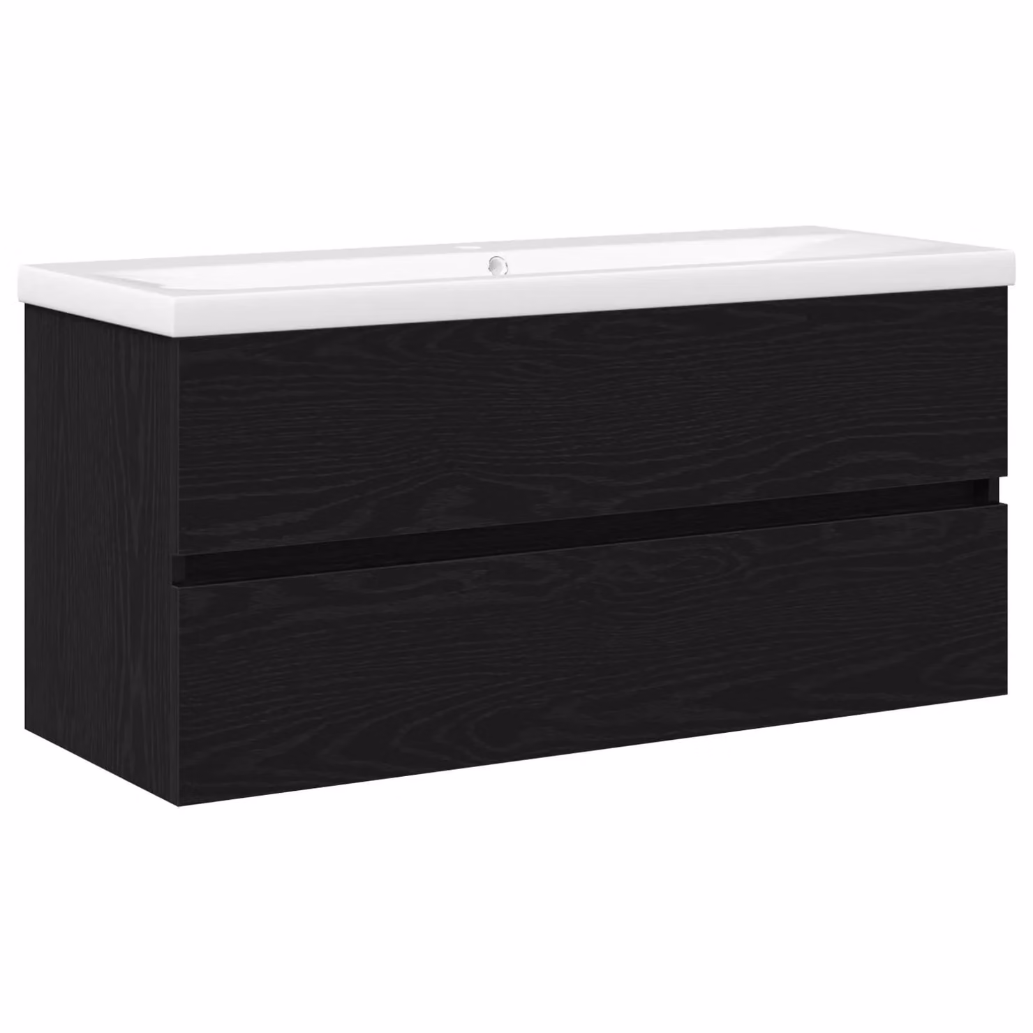 Berkfield Home Black Oak Sink Cabinet with Built-in Basin in Engineered Wood – 2