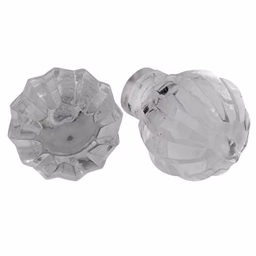 Nicola Spring Transparent Polished Glass Cabinet Knobs, Pack of 6 – 1