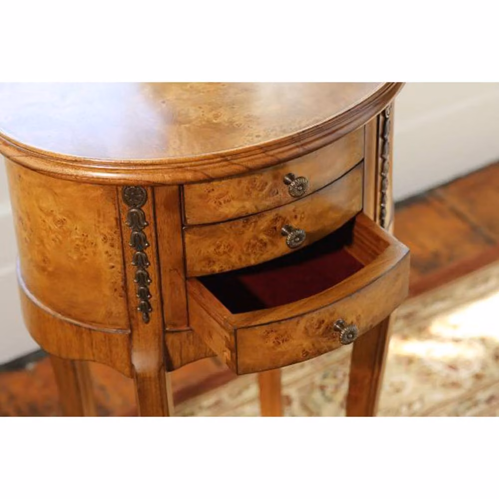 Lock Stock and Barrel Furniture Ltd Hampton Side Table in Brown Walnut Wood Finish, W: 46 cm, D: 36 cm, H: 73 cm – 2